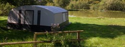 unusual accommodation burgundy caravane